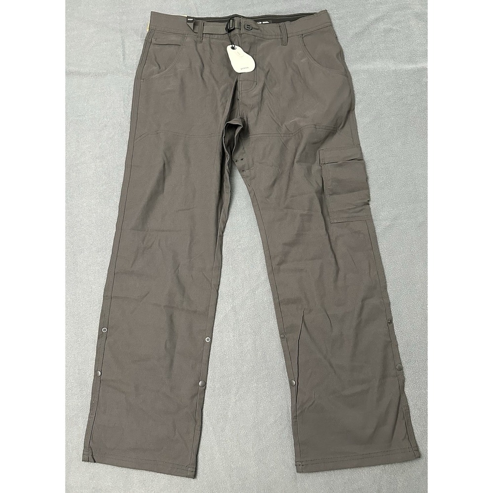Prana Stretch Zion Pants II Relaxed Fit Straight Leg Dark Iron Men's 34x30